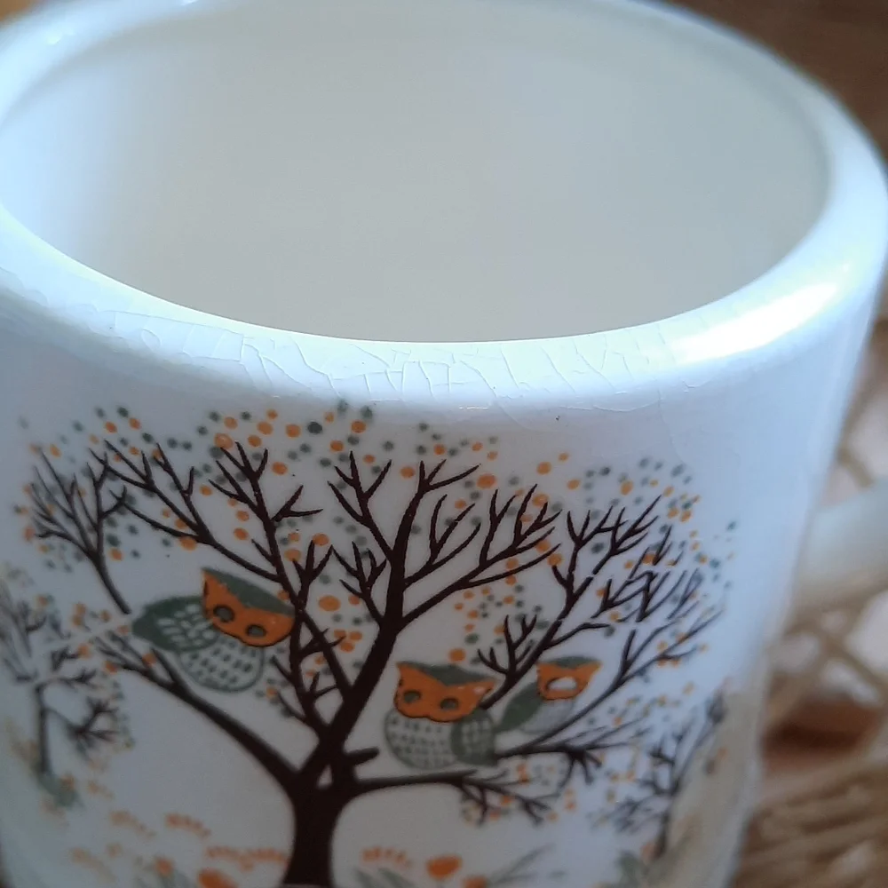 Trio of Vintage Owls in a Tree small mugs - Picture 6 of 11